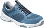 Preview: The shoe is sporty and modern, primarily in blue with gray accents. It has a lightweight, breathable upper and a flexible, white sole. The laces are black.