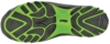 Preview: The image displays the underside of a sports shoe. The sole features a grippy pattern with black and green areas, ensuring good traction.