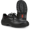 Preview: The image shows a pair of black, lace-up shoes with a sturdy, rubberized sole. The shoes have a sporty shape and are made from smooth, easy-care material.