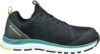 Preview: The shoe is sporty and modern, predominantly black with green accents. The surface is textured, and the sole is stable and flexible, ideal for outdoor activities.