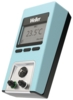 Preview: The image shows a digital thermometer in a light blue casing. It has a display showing the temperature at 23.5°C, two buttons below it, and connectors on the bottom.