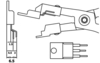 Preview: The image displays technical drawings of a connector. There are multiple views, including a top view and side views, with dimensions for each part.