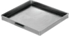 Preview: It is a square, flat metal tray. It has straight edges, slightly raised borders, and a smooth surface. On one side, there is a small handle.