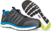 Preview: The image shows a sporty shoe in black with blue and green accents. The sole is textured and has various structures for good grip.