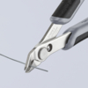 Preview: The image shows a pair of pliers with an ergonomic handle. The pliers have a sharp cutting edge, ready to cut through a thin wire. The background is bright and neutral.