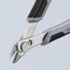 Preview: The image shows a pair of pliers with sharp, downward-curved blades. The handle is black with gray elements. The brand "Knipex" is engraved on the blade area.