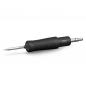 Preview: The image shows a soldering iron with a black rubberized handle and a non-slip texture. The tip of the soldering iron is pointed and made of metal, ideal for soldering electronics.