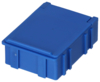 Preview: The image displays a rectangular, solid box in bright blue. It has a flat lid and sturdy sides with grooves for better grip. The box is made of plastic and appears durable.