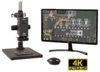 Preview: The image displays a microscope with a monitor. The monitor presents a detailed view of a circuit board. In the bottom right corner, it reads "4K Ultra HD," indicating high image quality.