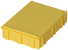 Preview: The image shows a yellow, rectangular box with a flat lid. The edges are slightly raised and the surface has a smooth texture. It can be used for storage.