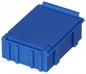 Preview: The image shows a square, flat, blue plastic box with a lid. The sides are straight and the surface is smooth. It has a simple, practical shape.