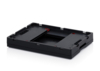 Preview: The image shows a black, rectangular holder with cutouts and red markings. It has a flat, sturdy structure and appears functional, possibly for technical devices.