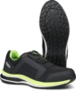 Preview: The image shows a pair of black sports shoes with bright green accents. The shoes have a non-slip sole with a textured pattern and a quick lacing system.