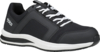 Preview: The shoe is a sporty sneaker in black, with a breathable upper and white laces. The sole is lightweight and has a white edge for added comfort.