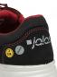 Preview: The image shows the back of a black shoe with red accents. On the upper, it says "jalas". There are symbols for electrical safety (ESD) and a protective object.