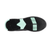 Preview: The underside of a shoe is visible. It is predominantly black with mint green accents. The sole has a textured pattern for better grip.