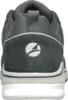 Preview: The image shows the rear view of a gray athletic shoe. The upper is made of breathable material, the sole is thick and white with a gray edge. A logo is visible on the heel.