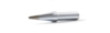 Preview: The image shows a silver, pointed pen that has a conical shape. The tip is gray-colored and narrow, while the body is round and smooth.