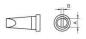 Preview: The image shows a technical drawing of a conical component. It has a pointed shape with a round end that is being measured. The dimensions A and B are indicated.