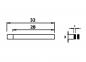 Preview: The image shows a technical drawing. At the top are two length measurements (32 and 28 mm). On the right is a side view with a thickness of 3 mm and additional measurements (1 mm).