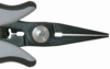 Preview: The image shows a pair of pliers with a long, pointed, black gripping surface. The pliers have a metallic pivot point in the center and ergonomic, gray handles.