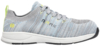 Preview: The shoe is a sporty sneaker in gray shade with blue and yellow accents. It features a light, flexible sole and a snug, breathable upper.