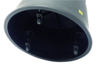 Preview: The image shows the inside of a cylindrical object in black. It has a smooth surface and four metal clips attached inside. A yellow label is visible.