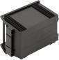 Preview: The image shows a black, rectangular box with several ventilation slots on the top and side handles. It has a smooth, matte finish and is compact.