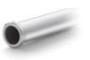 Preview: The image shows a silver tube that is open at one end and narrower at the other. The surface is shiny and smooth, typically made of metal.