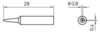 Preview: The image displays a technical drawing of an object with dimensions. It has a tip and a cylindrical body. Diameters vary between 0.4 and 0.8.