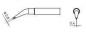 Preview: The image displays a technical drawing of a writing instrument with a curved end. On the left, dimensions of 0.8 and 0.4 are indicated, representing the size of the tip and the mouthpiece.