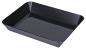 Preview: The image shows a rectangular, flat tray in black color. It has smooth, slightly curved walls and the sides are slightly raised at the corners. It appears simple and functional.