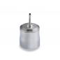 Preview: The image shows a small, round metal container with a smooth surface. It has a narrow, long spout in the center, ideal for precise pouring of liquids.