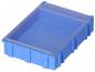 Preview: It is a rectangular, flat box made of blue plastic. It has a transparent lid and a textured surface. Ideal for storing small items.