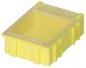 Preview: The image shows a yellow plastic box with a transparent cover. The box has a rectangular shape and is sturdy, with small indentations on the sides for a better grip.