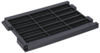 Preview: The image shows a flat, black plastic tray with recessed grooves. It features several uniform compartments and is rectangular, with beveled edges. Ideal for organizing items.