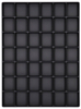 Preview: The image shows a rectangle with 8 rows and 6 columns, filled with square indentations. All indentations are the same size and dark black.