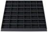 Preview: The image shows a black tray with many small compartments in an orderly grid. There are 48 equal-sized, rectangular compartments suitable for storing small objects.