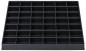 Preview: The image shows a flat, black tray with 36 small compartments arranged in six rows and six columns. Each compartment is rectangular and of equal size.