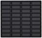 Preview: The image displays a square grid of rectangular, flat compartments. All compartments are evenly arranged and are black in color. There are a total of 48 compartments in 6 rows and 8 columns.