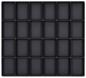 Preview: The image displays a grid of 25 rectangular, black compartments, arranged in five rows and five columns. The compartments are uniform in size and feature a simple design.