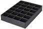 Preview: The image displays a rectangular shape made of black material with 24 small square compartments. The compartments are evenly arranged, ideal for sorting or storage.