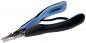 Preview: The image shows a pair of pliers with blue and black grip areas. The tips are narrow and sharp, ideal for gripping or cutting fine materials.