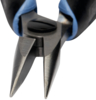 Preview: The image shows a pair of pliers with two sharp, pointed blades that meet at a pivot point. The handle has a matte and a rubberized surface for better grip.