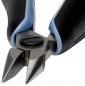 Preview: The image displays a set of pliers with black and blue handles. The cutting surfaces are sharp and metallic, featuring a central screw for adjustment. They appear sturdy and functional.