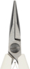 Preview: The image shows a pointed pair of pliers with narrow, metallic jaws and white handles. The jaws are slightly angled and end in a fine tip, ideal for grasping small objects.