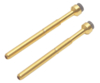 Preview: The image shows two long, slender objects made of shiny gold, ending at the top with a small, round, gray tip. These parts appear to be tools or industrial components.