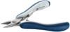 Preview: The image shows a small pair of pliers with two ergonomic handles. The pliers feature a narrow, tapered clip blade and are primarily in blue and gray.