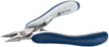 Preview: The image shows a small, pointed pair of pliers. It has ergonomic, blue-and-white handles and a narrow, precise cutting edge that is well-suited for fine work.