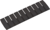 Preview: The image shows a black, elongated bar with ten narrow, rectangular sections. The sections are evenly arranged and slightly raised, creating a textured surface.